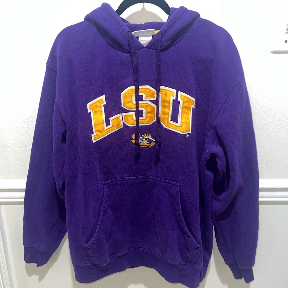 Stitched LSU Hoodie Sweatshirt